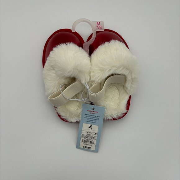 Cat & Jack Toddler Kids Lila Metallic Scuff Slippers Shoes, Red, Valentine's Day - Picture 5 of 7